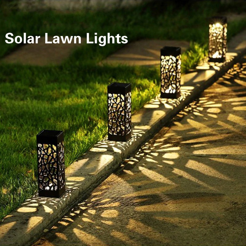Lampu Taman Tancap LED Solar Dekorasi Aesthetic Sensor Cahaya Outdoor Waterproof