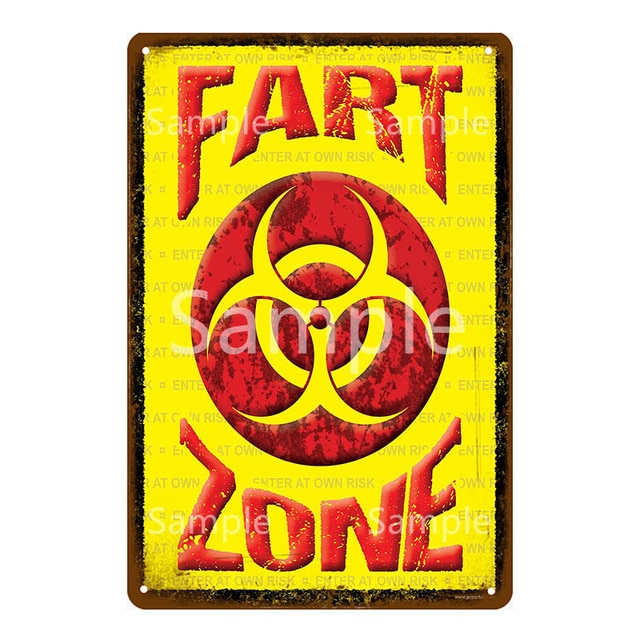 Graphics and More 22.9 x 15.2 cmCaution Farting Zone Metal Sign 