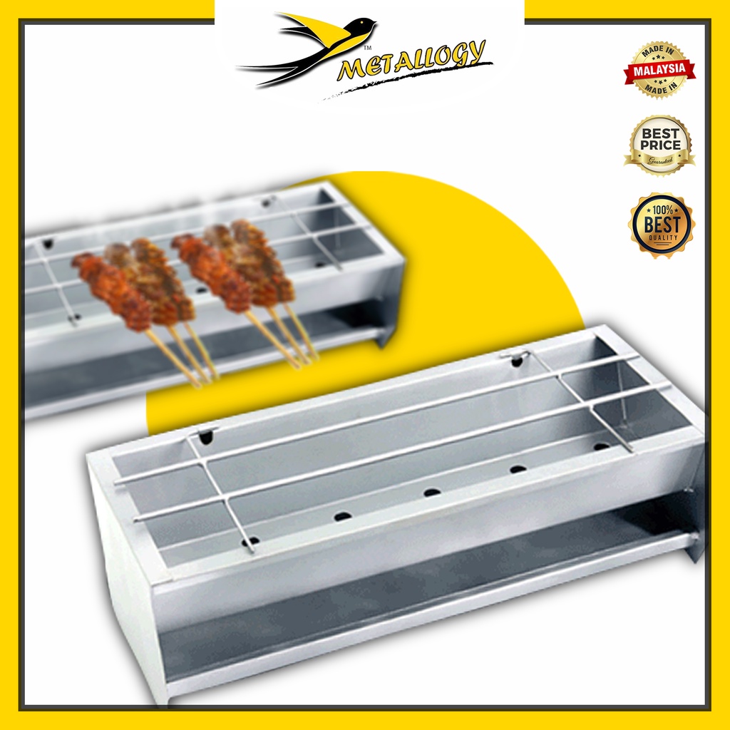 Metallogy Small BBQ Grill Satay Steel Charcoal Home Or Outdoor Camping