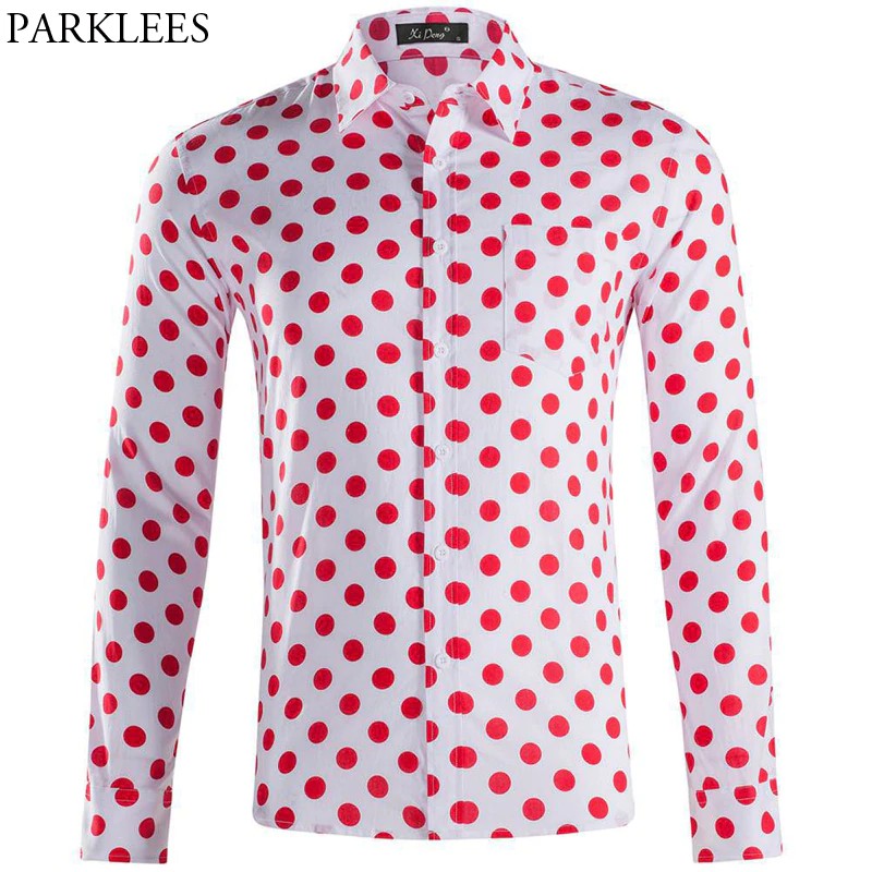 polka dot button up shirt