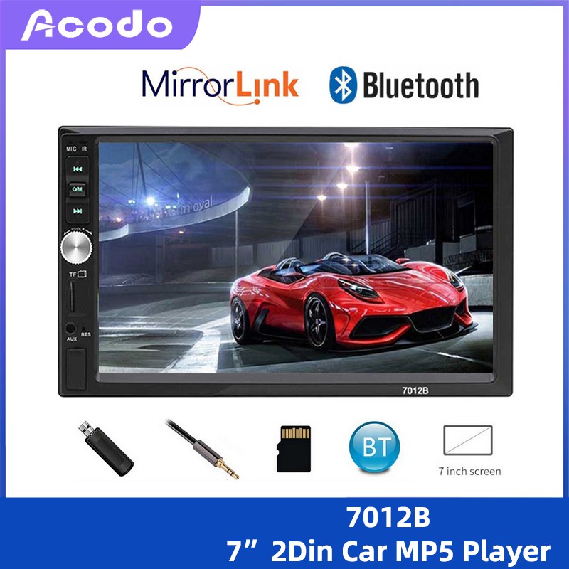 7012b 1080p Hd 7inch Car Radio Stereo Bluetooth Mp4 Mp5 Usb Car Player Support Apple Android Phone Touchscreen Radio Shopee Singapore