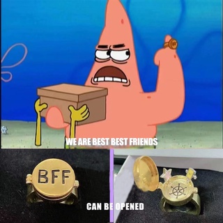 Image of thu nhỏ SpongeBob SquarePants BFF Friendship Ring Good Friend Ring Good Friend Can Open The Cute Ring #1