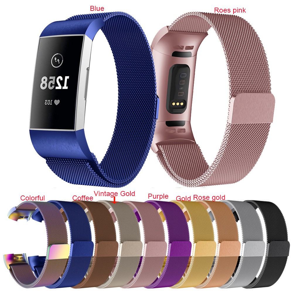 For Fitbit Charge 3 Band Metal Stainless Steel Milanese Loop Wristband Strap Hot 