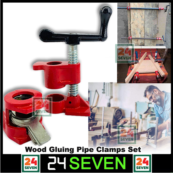 3/4 inch (19mm) Wood Gluing Pipe Clamp Set Heavy Duty Woodworking 3/4