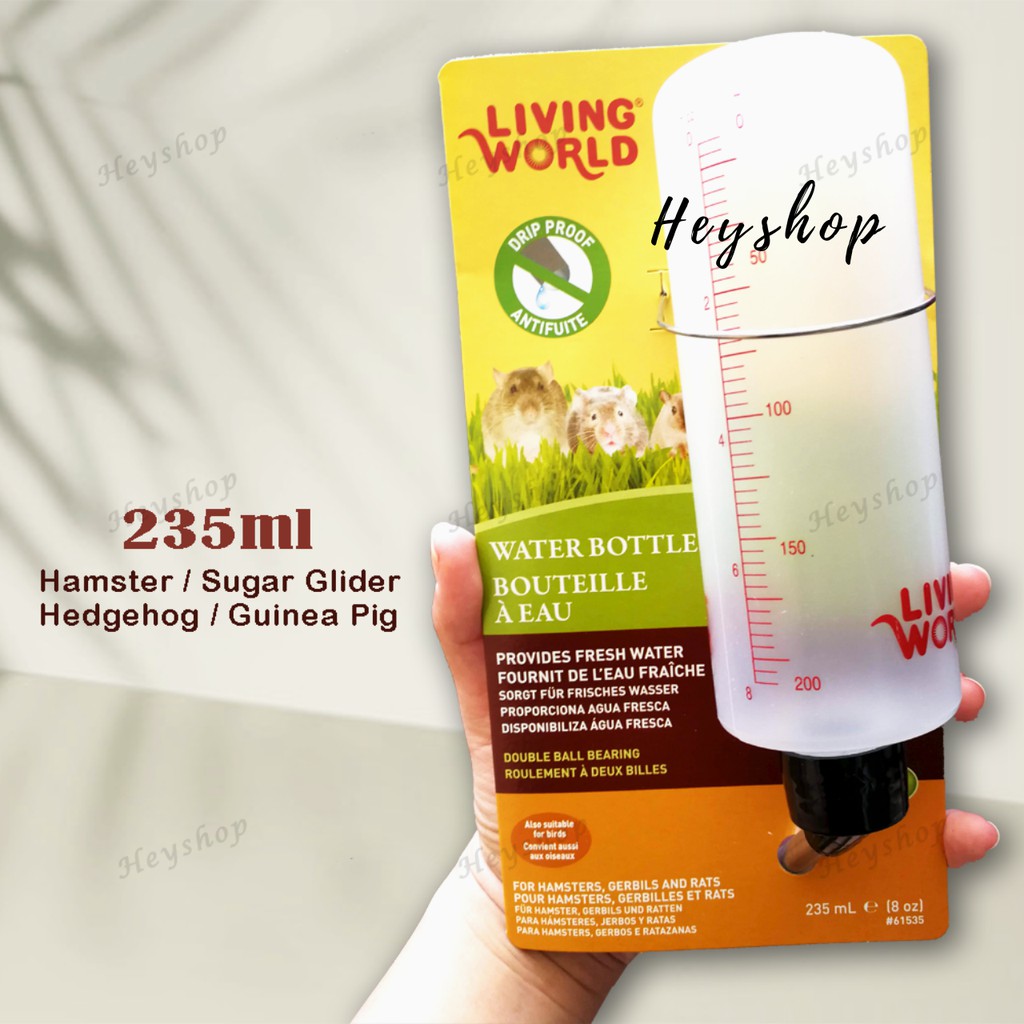 LIVING WORLD® Water Bottle 235ml L size Hamster Sugar Glider Hedgehog