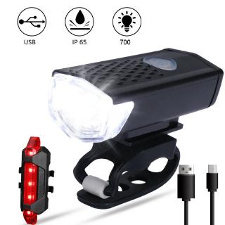 Bike Light Front and Rear USB Rechargeable LED Bicycle Headlight Waterproof Tail Light Safety Warning Lamp Equipment