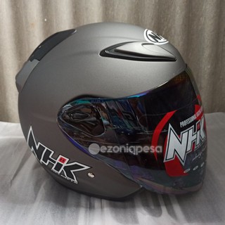 Nhk R6 Solid Gray Doff Visor Rainbow Helmet