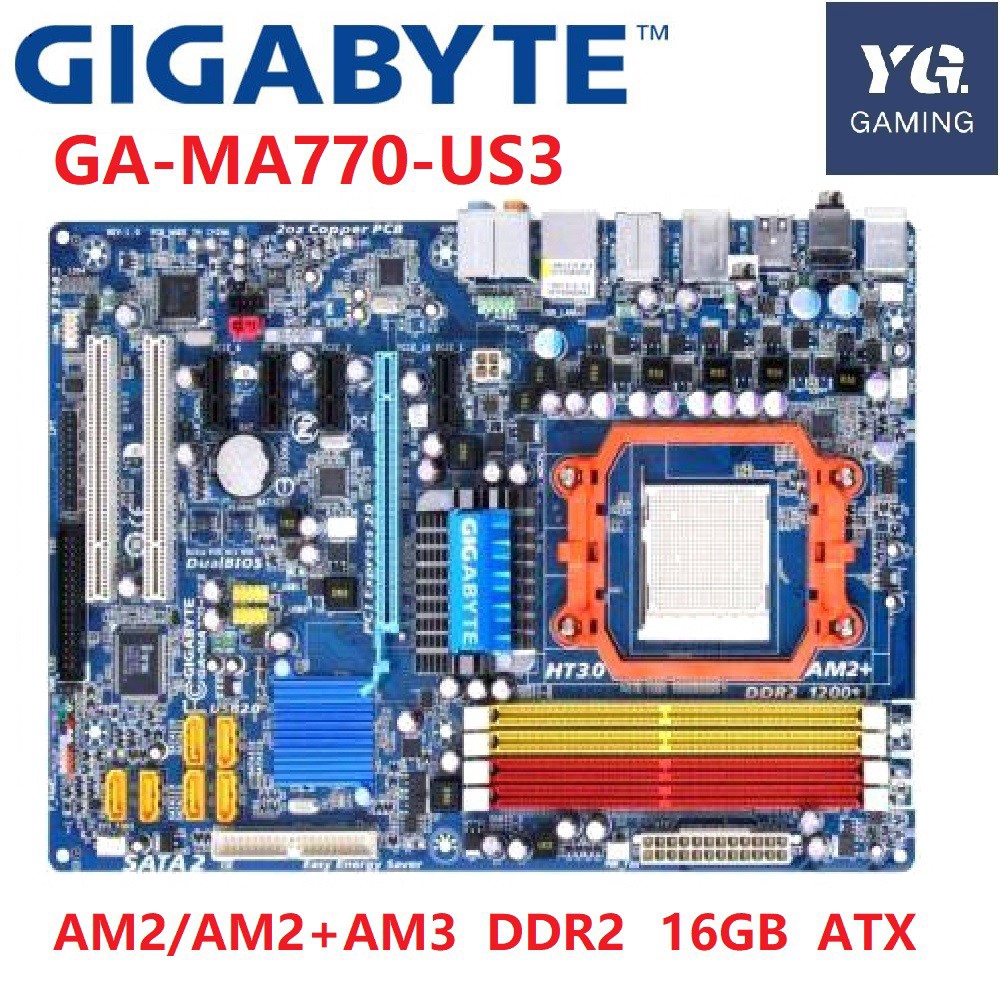 GIGABYTE GAMA770UD3 Desktop Motherboard 770 Socket AM2/AM2+ AM3 DDR2