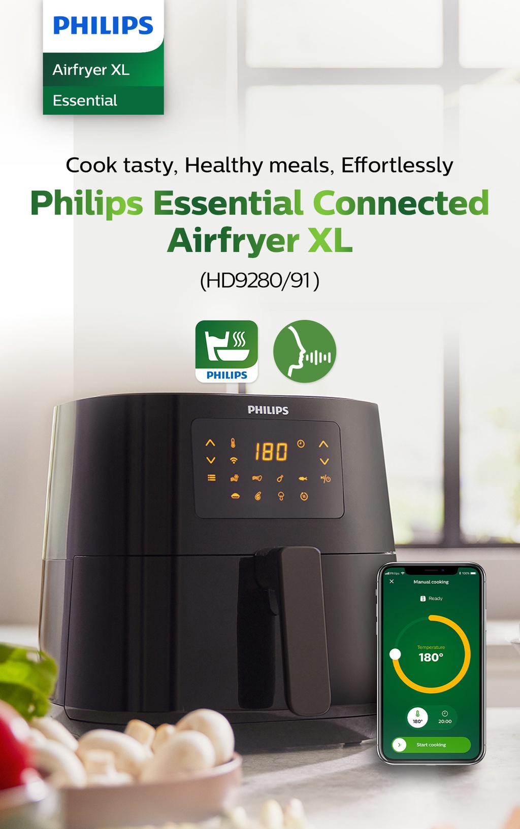 PHILIPS 6.2L Digital Airfryer XL (Essential) 12in1 HD9280/91