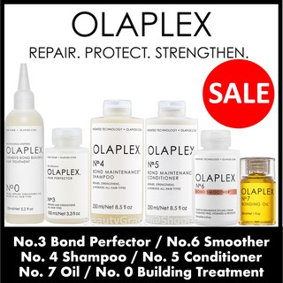 Image of OLAPLEX NO. 3 HAIR PERFECTOR 100ml /NO. 4 Shampoo 250ml /NO. 5 Conditioner /NO. 6 Smoother /NO. 7 Oil / NO. 9 Serum