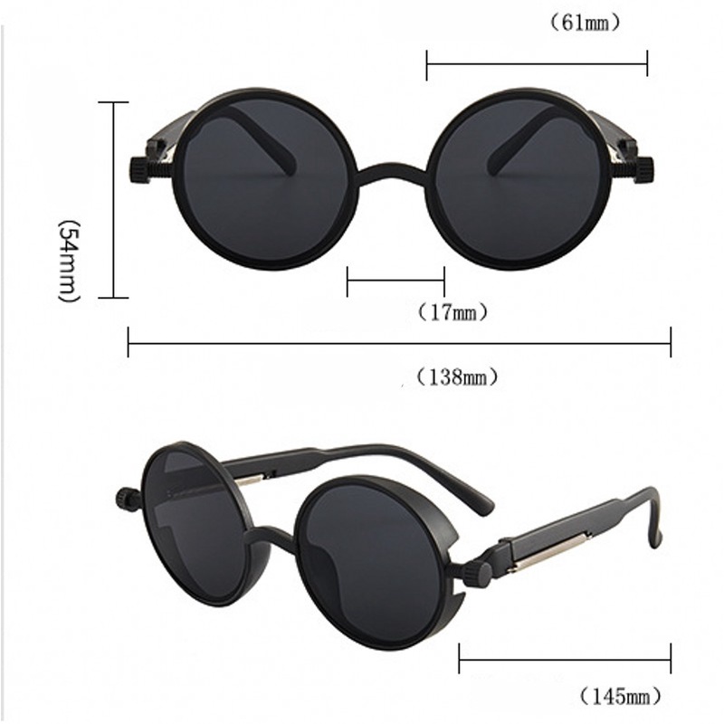 Image of Women & Men Fashion Classic Gothic Steampunk Sunglasses / UV Protection Vintage Classic Sun Glasses For Driving, Travel, Fishing Ect../ Female Round Metal Frame Sunglasses #7