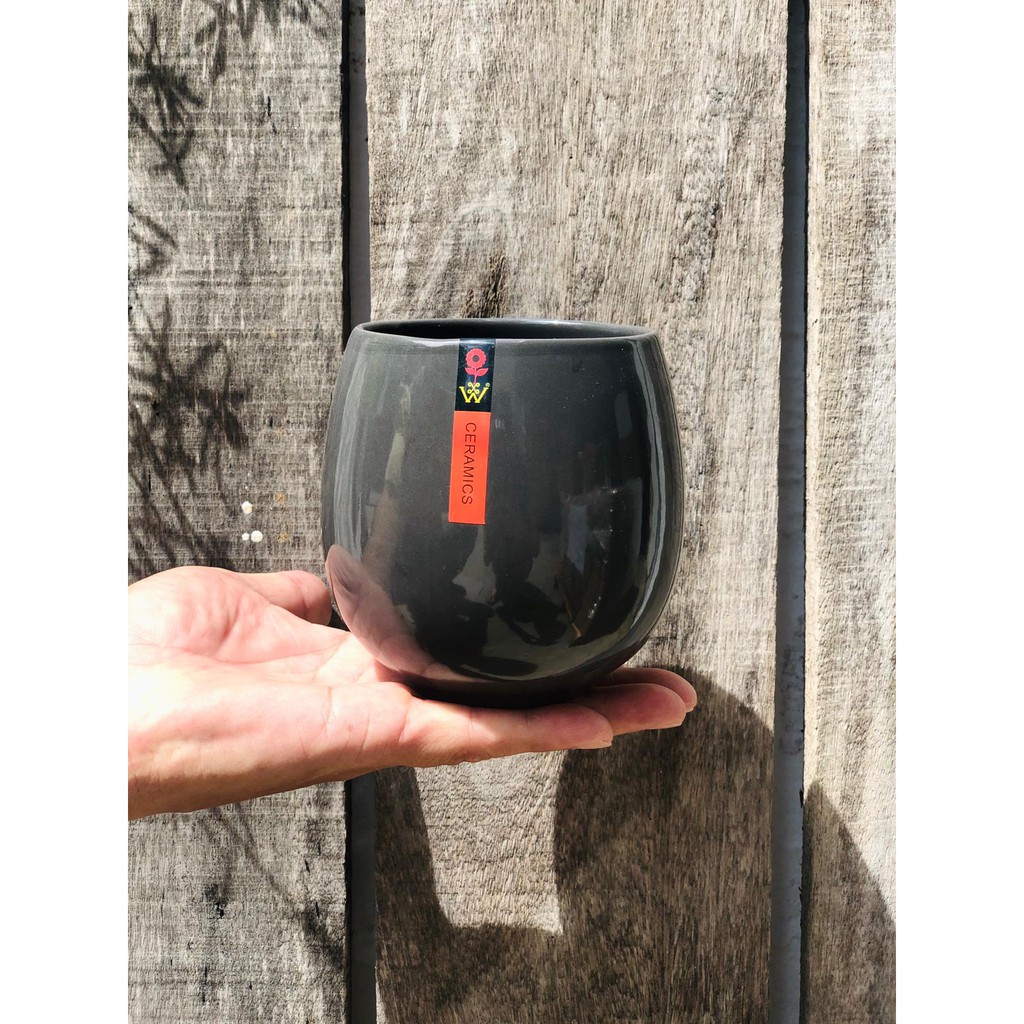 Basic Ceramic Planter (Vibrant Red/Modern Grey) Shopee Singapore