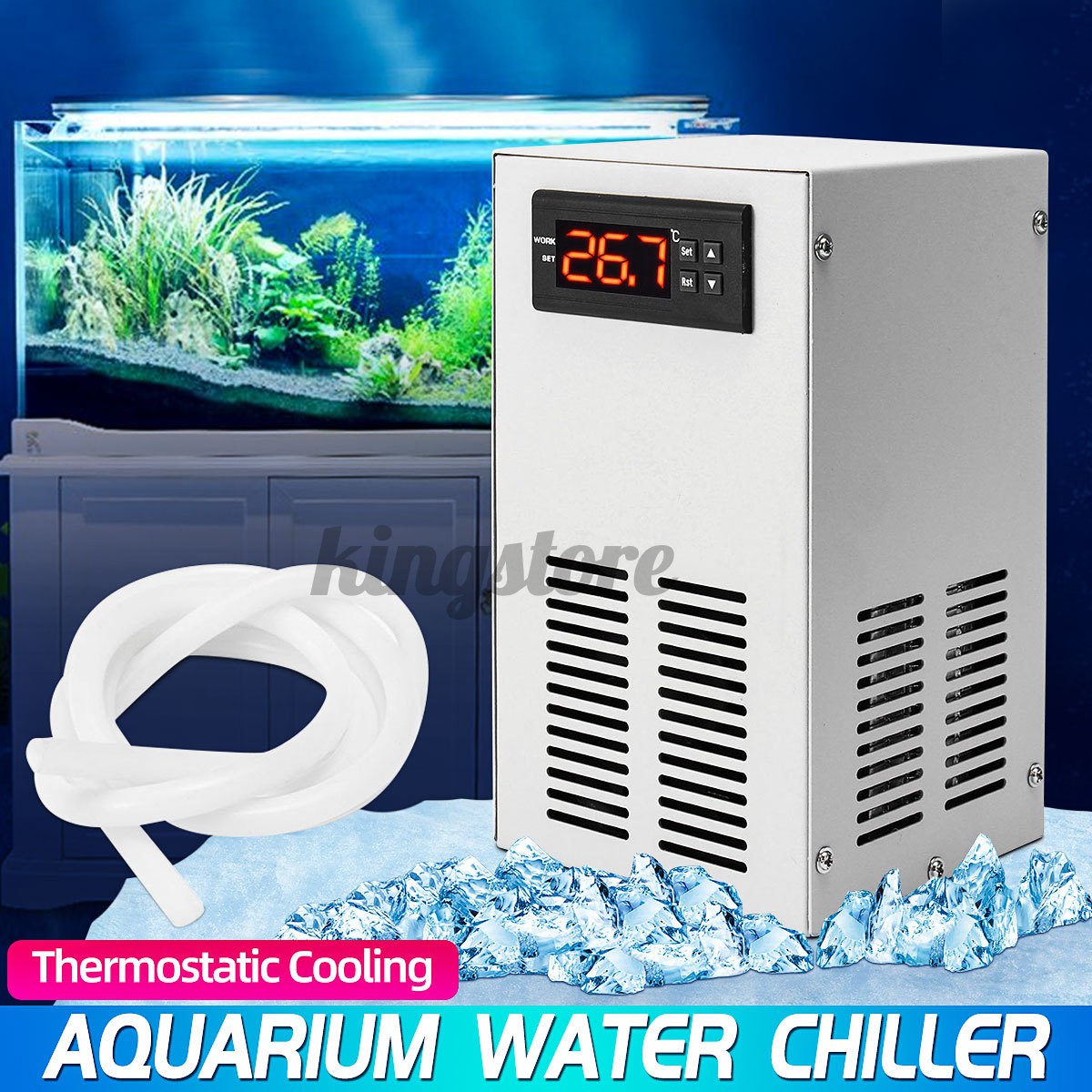 【High Quality】35L 70W Aquarium Water Chiller Fish Shrimp Tank Cooling LCD Display AC 110240V