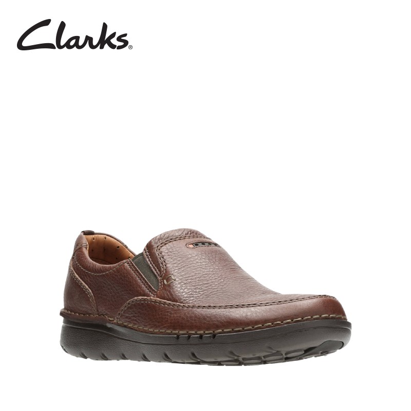 CLARKS Unnature Easy Brown Leather Mens 
