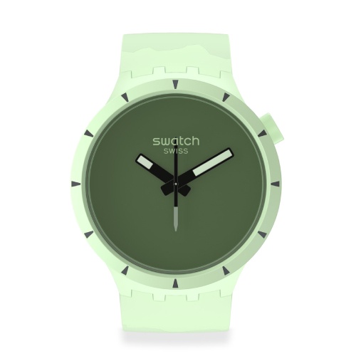 Swatch Big Bold Bioceramic Forest Green Quartz 47mm Watch