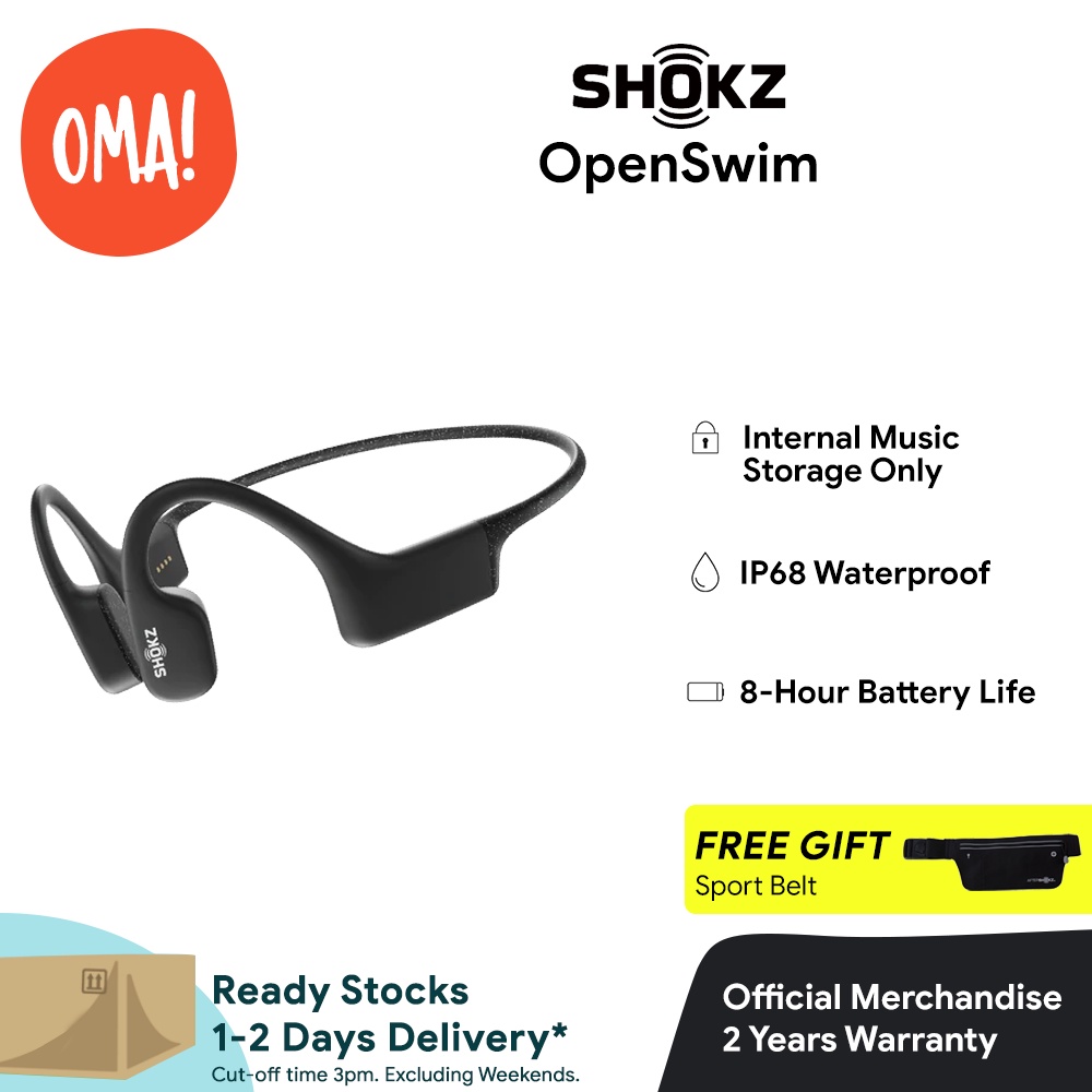 SHOKZ OpenSwim Bone Conduction OpenEar MP3 Swimming Headphones