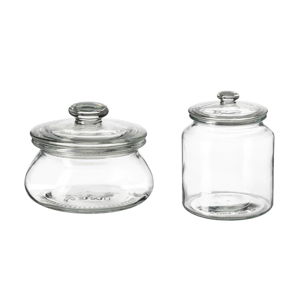 IKEA Clear Glass Jar with Lid, Storage Container 188.188L/18.18L ...