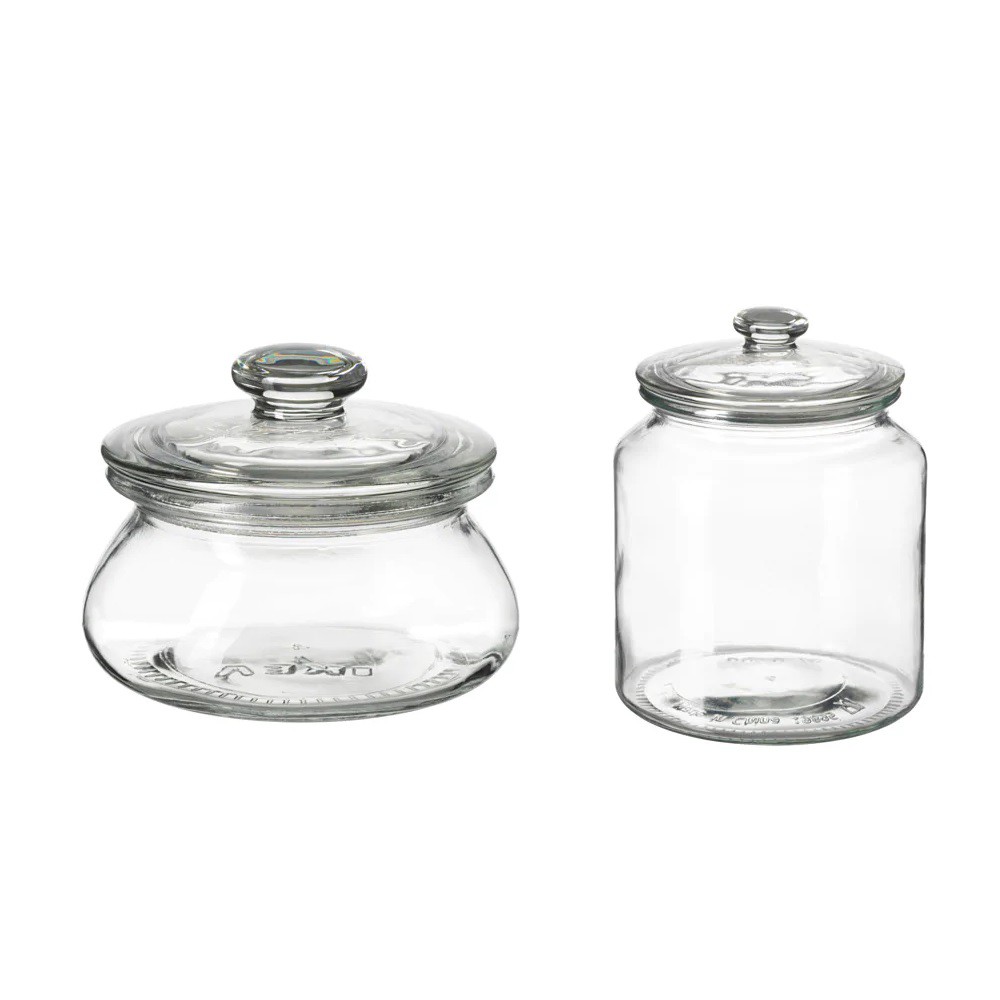 Ikea Clear Glass Jar With Lid Biscuit Food Storage Cookies Container 0 3l 1 9l Shopee Singapore