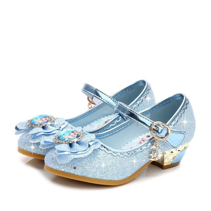 Children High Heels Girls FROZEN Princess Shoes Little Girls Single Shoes For Party Wedding