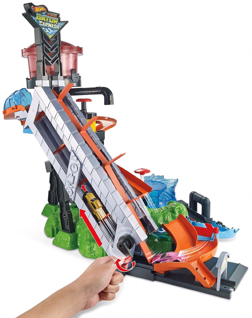 hot wheels city ultimate gator car wash play set