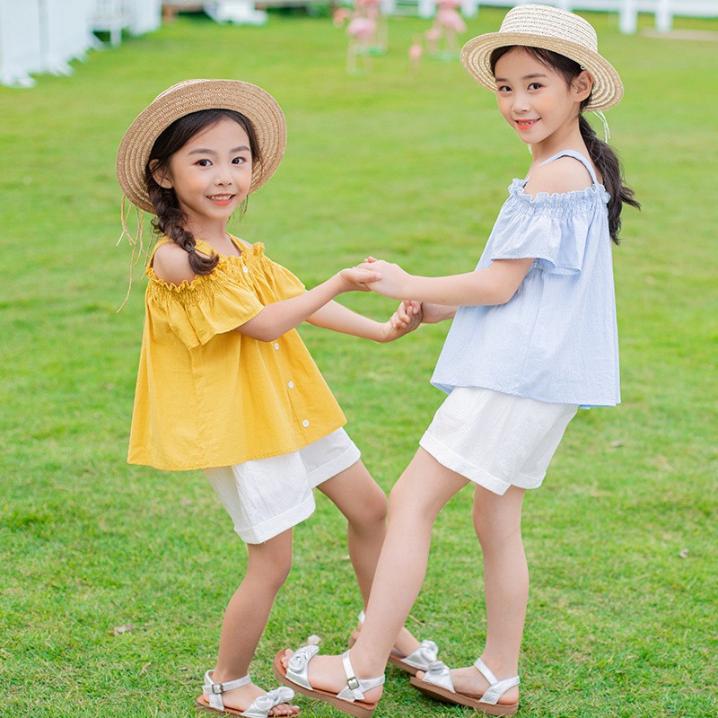 blue and yellow blouse