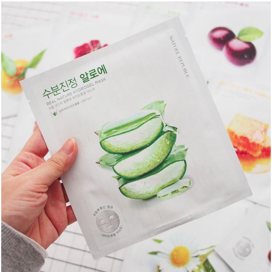 Hydrogel pcs Nature Republic Real Nature Hydrogel Sheet Mask X Aloe 10 Sheabutter 10 Face Mask Shipping From Korea Shopee Singapore