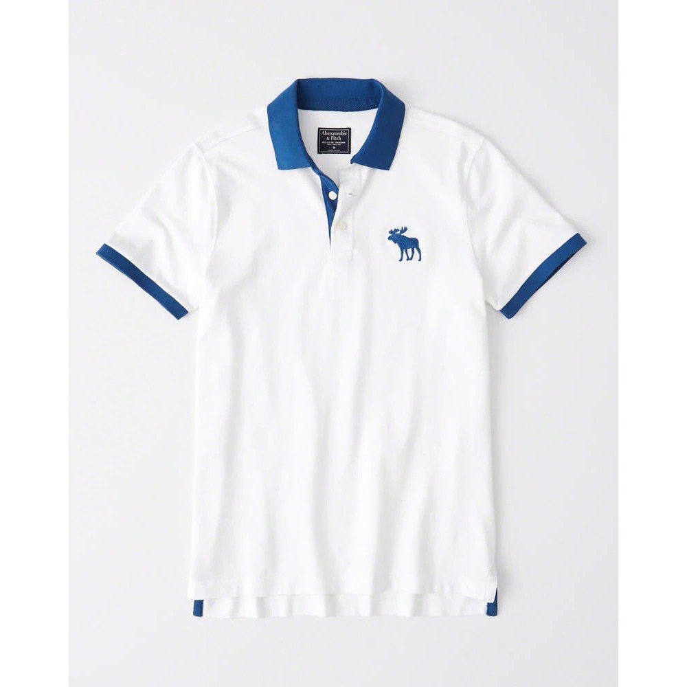 white abercrombie polo shirt