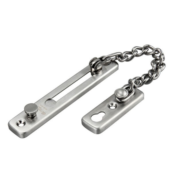 Firm Stainless Steel Door Chain Lock Wiredrawing Door Chain Holder
