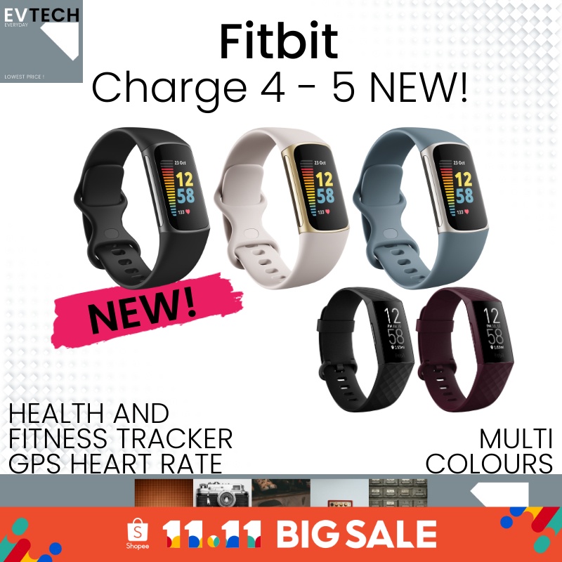 Fitbit Charge 4 5 Latest Health And Fitness Tracker Gps Heart Rate Shopee Singapore