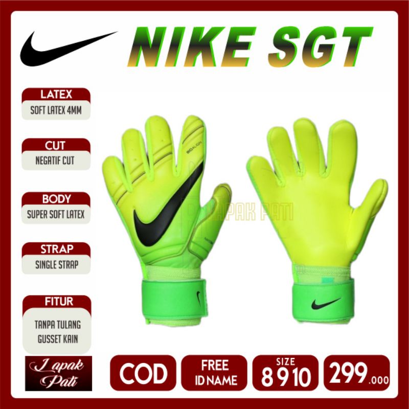 Nike goalkeeper Gloves sgt NG reverse green / Slippers goalkeeper glove