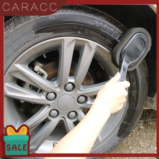 CarAcc Tire Shine Applicator Arc Design Wear-resistant Sponge Car Tire Cleaning Brush with Long Handle for Car Tire