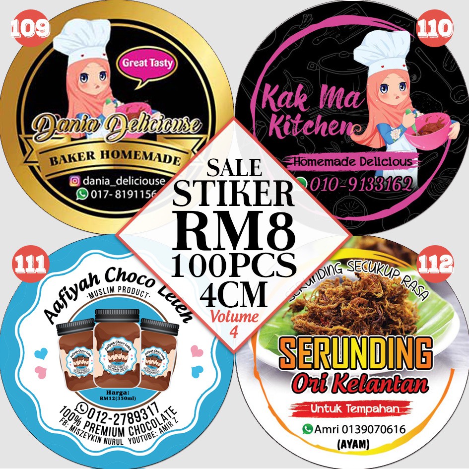 Sticker Products Cheap Stickers Label 4cm 100pcs Shopee Singapore