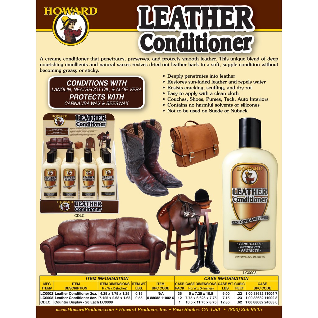 Howard Leather Conditioner 2oz, Howard Leather Conditioner