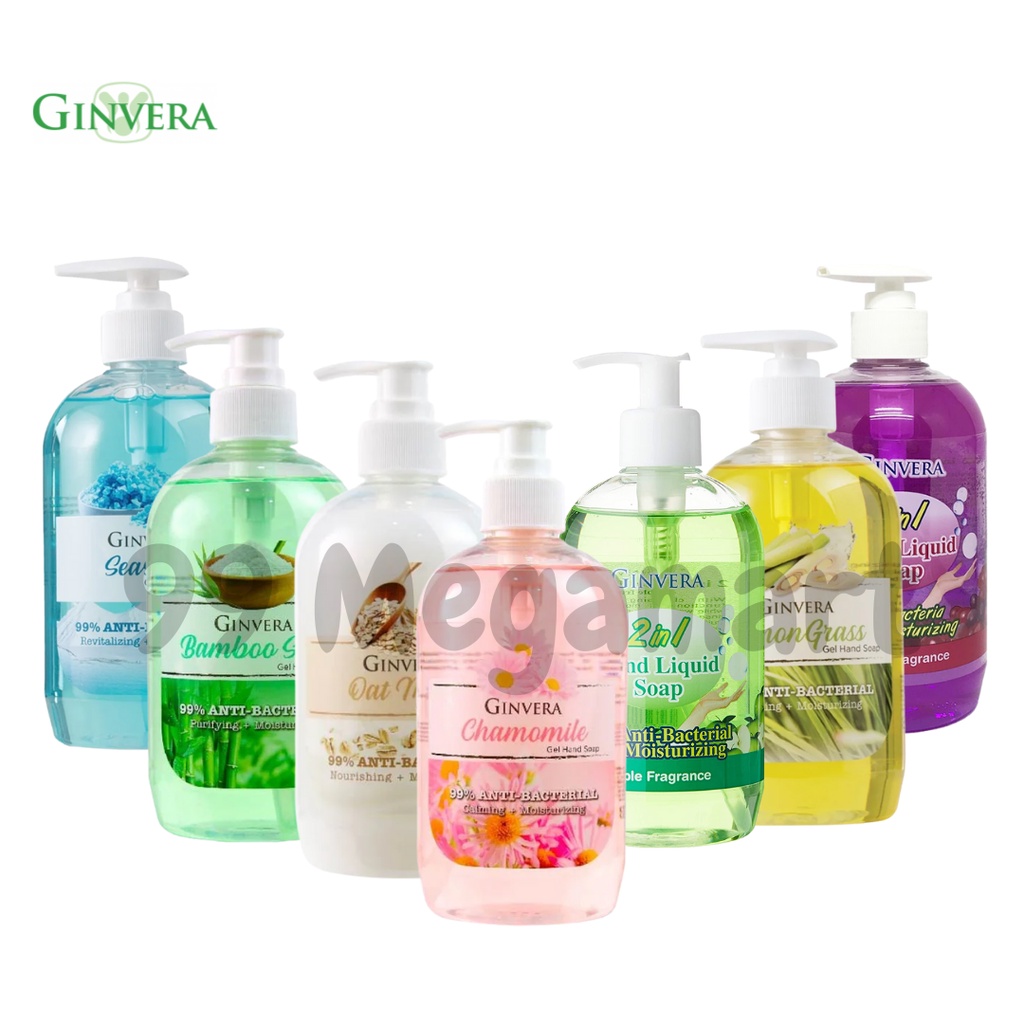 Ginvera Liquid Hand Soap/Handwash Lemongrass Sea Salt Apple Grape