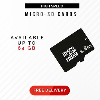 High Speed Micro SD / SDHC Memory Card 1 to 64 GB