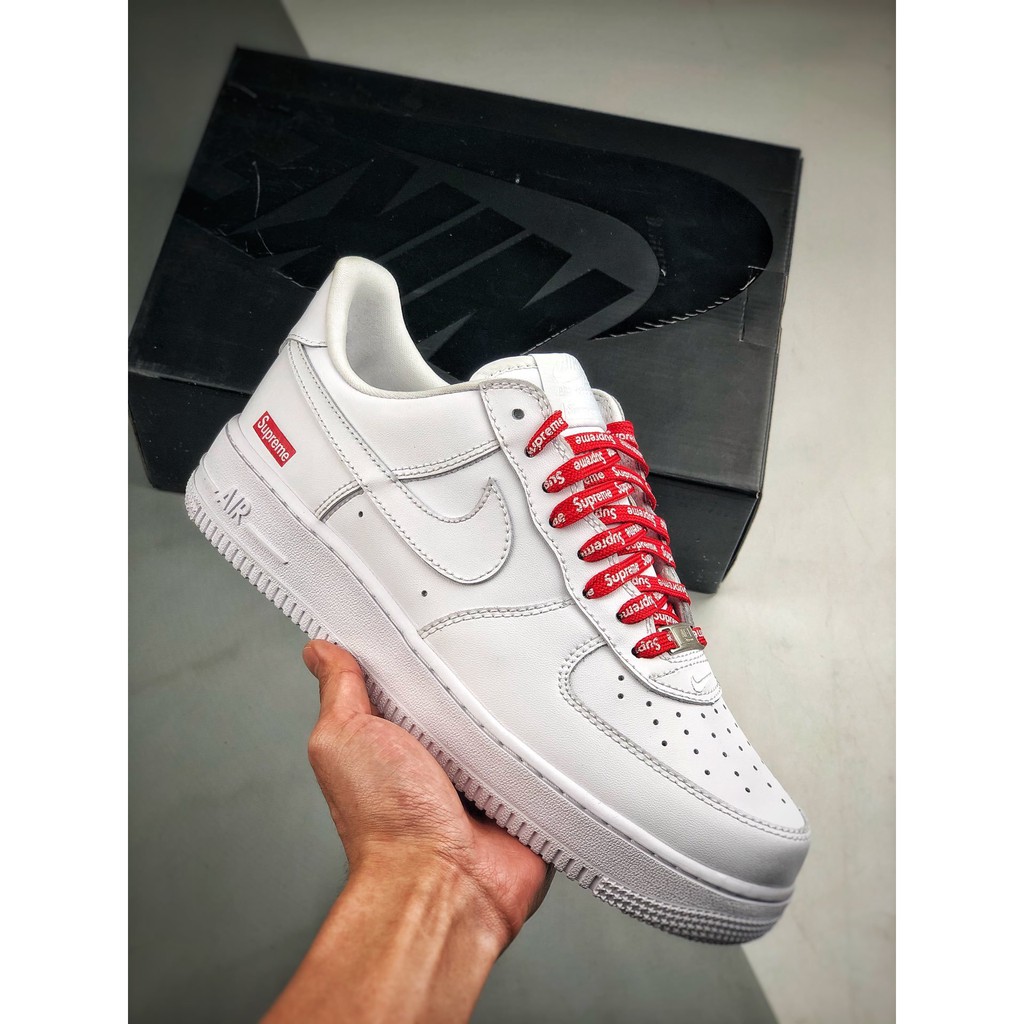 Supreme X Nike Air Force 1 Low Sneakers For Men And Women White Shopee Singapore