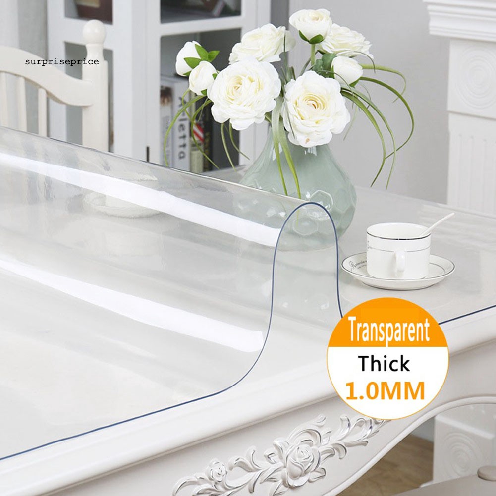 SPP_Waterproof Soft Clear Tablecloth Table Cover Mat Pad Desk