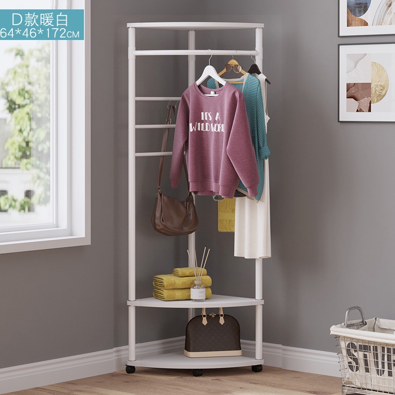 Kinbolee Sturdy Clothes Rack With Wheels Drying Rack Corner Clothes