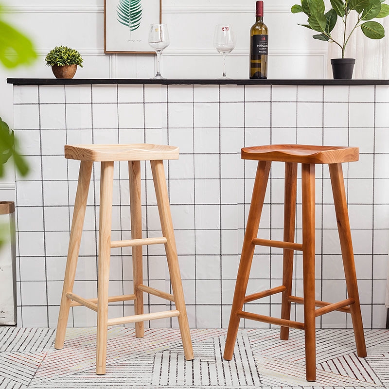 Nordic Log Bar Chair Home Solid Wood, Log Bar Table And Stools