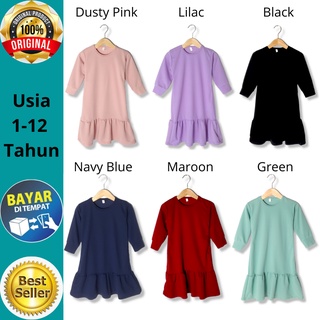 Polos - Long Sleeve Muslim Girls Dresses Age 1-12 Years