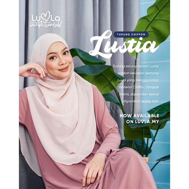 Image of [Shop Malaysia] luvla tudung sarung instant chiffon lustia size l xl shawl raya instant premium murah labuh muslimah #6