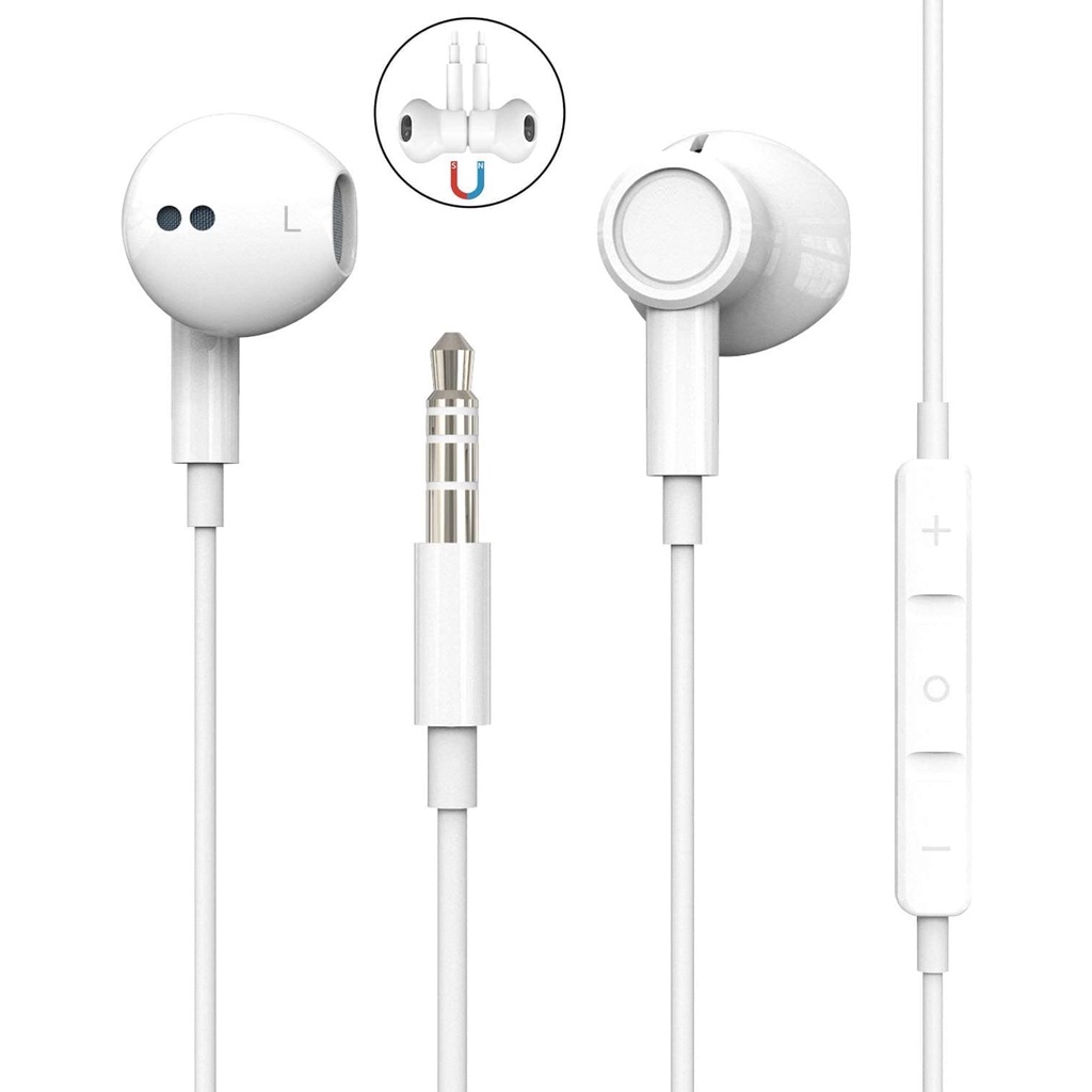 2521) Headphones Aux with Mic 3.5mm Wired Noise Isolating Wired Headphones with Volume Control