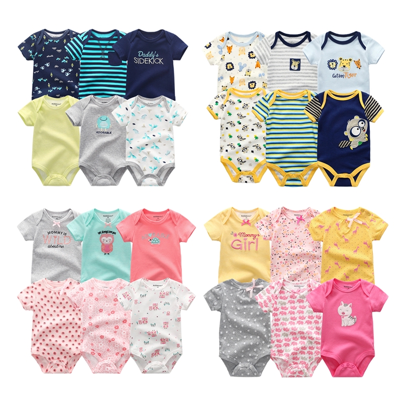 6PCS Baby jumpsuit summer newborn clothes newborn baby fashion clothes
