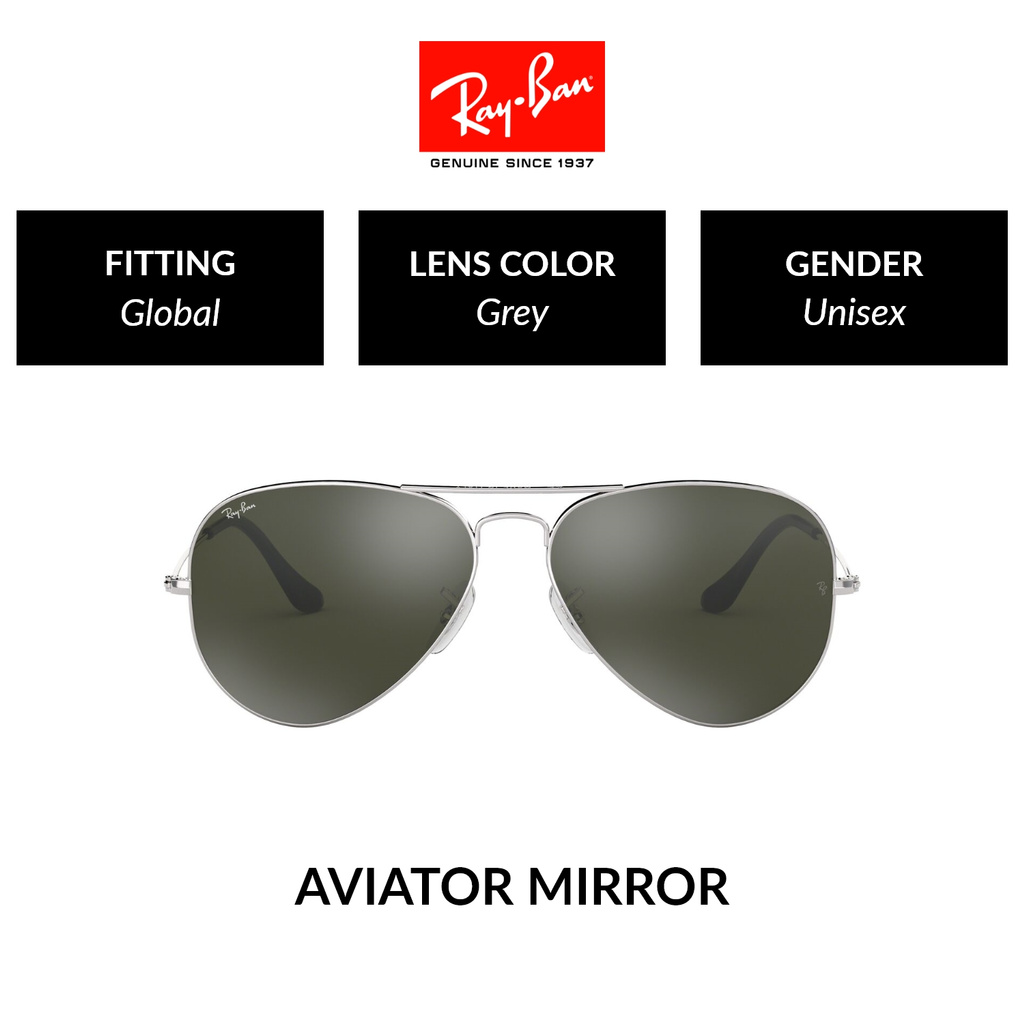 Ray Ban Aviator Large Metal Rb3025 W3277 Unisex Global Fitting Sunglasses Size 58mm Shopee Singapore