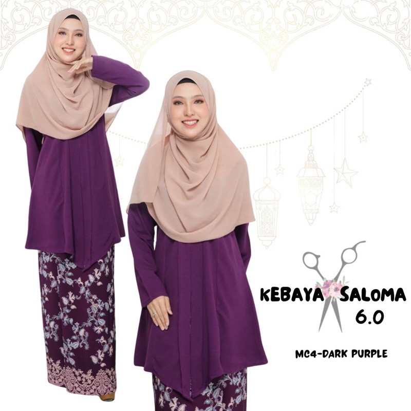 Baju Kebarung Saloma Dark Purple Plus Size Shopee Singapore