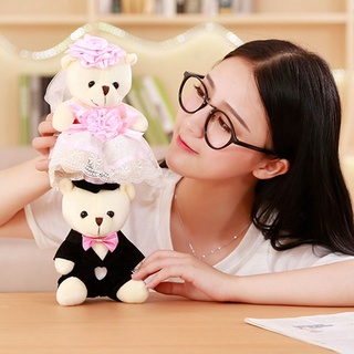 2PCS 20cm Big Stuffed Toy  Animal Couple Teddy Bear Plush Toy Doll Wedding Valentine Gift #5
