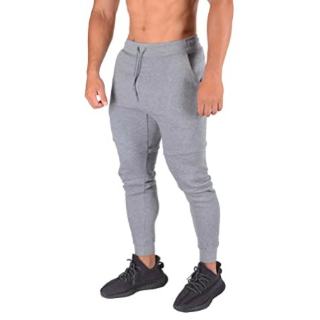 Youngla Slim Joggers For Men Skinny Fit Sweatpants Workout Gym Track Pants With Pockets Shopee Singapore