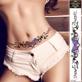 Belt Belly Button Tattoo Stickers Waterproof Temporary Tattoo Stickers for  Women Girls Teens Butterfly Flower Design | Shopee Singapore