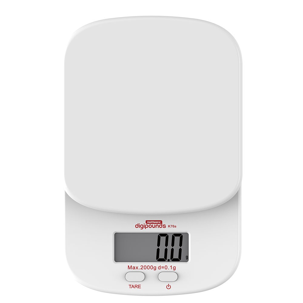 Digipounds Kitchen Scales 0.1g Mini Digital Scale 2000g K70a White