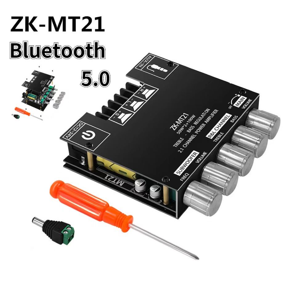 ZKMT21 Amplifier 2.1 Channel Bluetooth 5.0 Subwoofer Amplifier Board